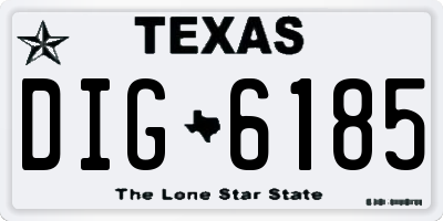 TX license plate DIG6185