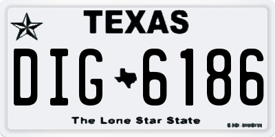 TX license plate DIG6186
