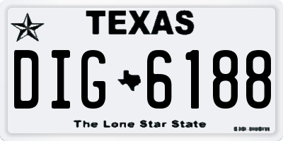 TX license plate DIG6188