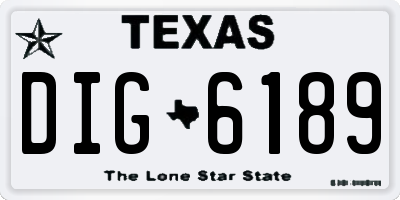 TX license plate DIG6189