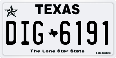 TX license plate DIG6191