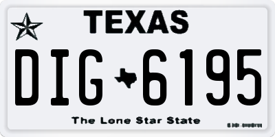 TX license plate DIG6195