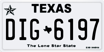 TX license plate DIG6197
