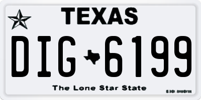TX license plate DIG6199