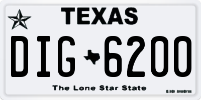 TX license plate DIG6200