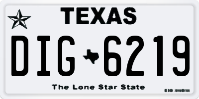 TX license plate DIG6219