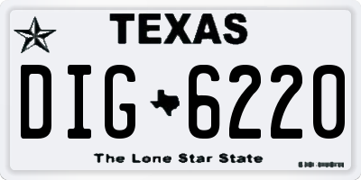 TX license plate DIG6220