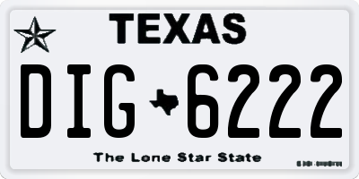 TX license plate DIG6222