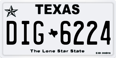 TX license plate DIG6224