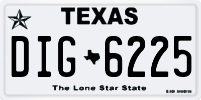 TX license plate DIG6225