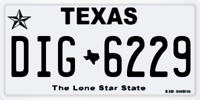 TX license plate DIG6229