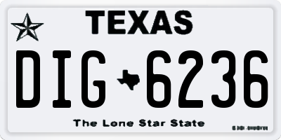 TX license plate DIG6236