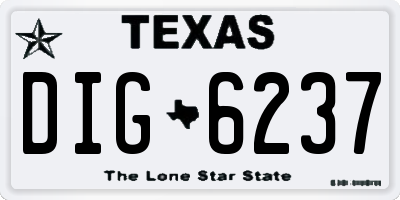 TX license plate DIG6237