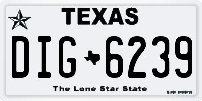 TX license plate DIG6239