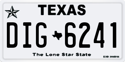 TX license plate DIG6241