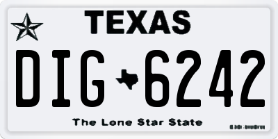 TX license plate DIG6242