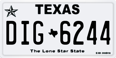 TX license plate DIG6244