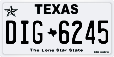 TX license plate DIG6245