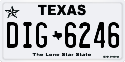 TX license plate DIG6246