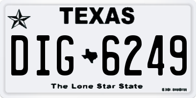TX license plate DIG6249