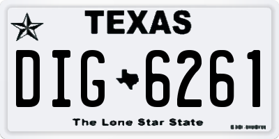 TX license plate DIG6261
