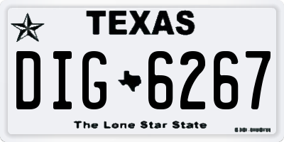 TX license plate DIG6267