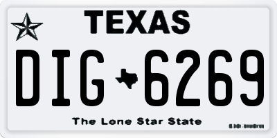 TX license plate DIG6269