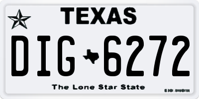 TX license plate DIG6272