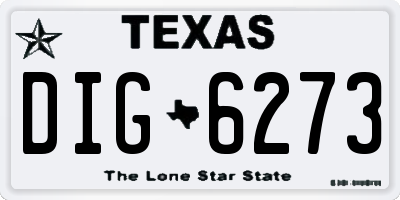 TX license plate DIG6273