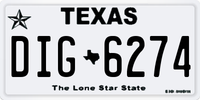 TX license plate DIG6274