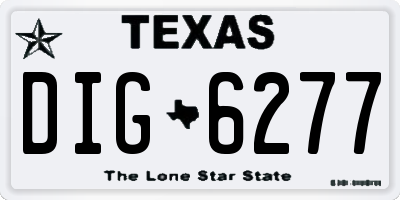 TX license plate DIG6277