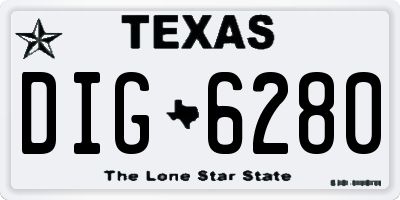 TX license plate DIG6280