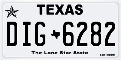 TX license plate DIG6282