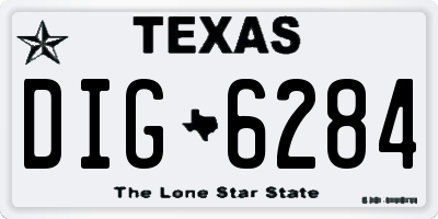 TX license plate DIG6284