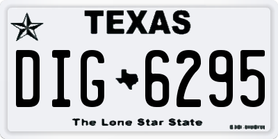 TX license plate DIG6295