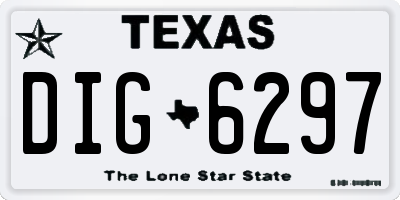 TX license plate DIG6297