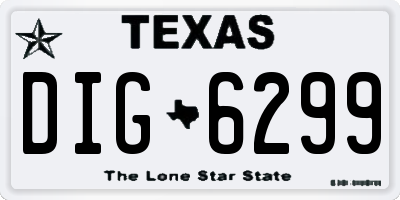 TX license plate DIG6299