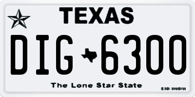 TX license plate DIG6300
