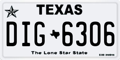 TX license plate DIG6306