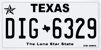 TX license plate DIG6329