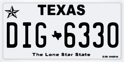 TX license plate DIG6330