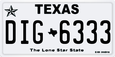 TX license plate DIG6333