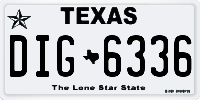 TX license plate DIG6336