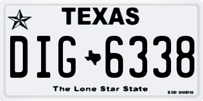 TX license plate DIG6338