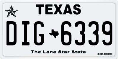 TX license plate DIG6339