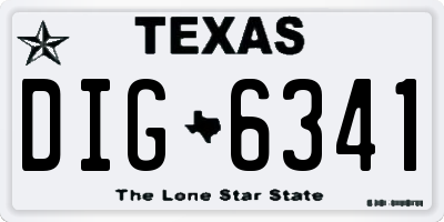 TX license plate DIG6341