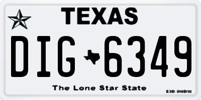 TX license plate DIG6349