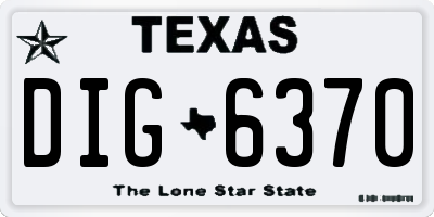 TX license plate DIG6370