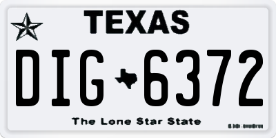 TX license plate DIG6372