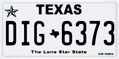 TX license plate DIG6373